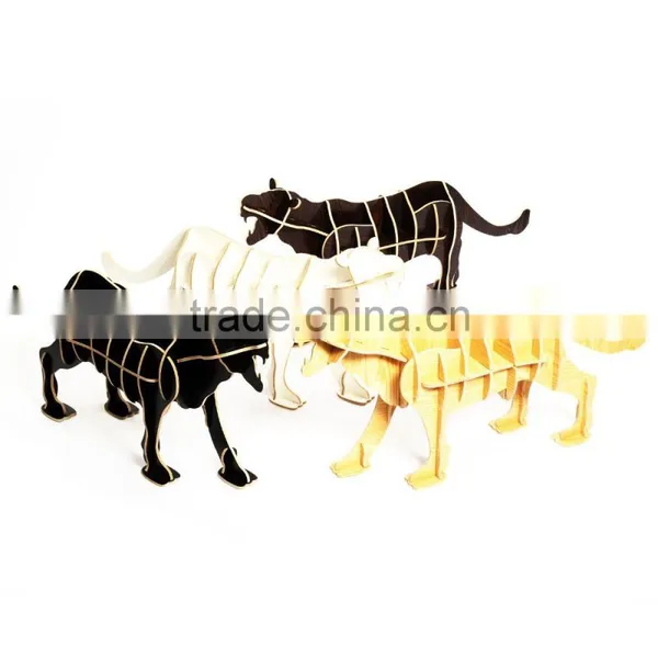 3D Creative Design Tiger Shape Wooden Shelf ,Nice Lively Animal Home Decoration Sets photo-4
