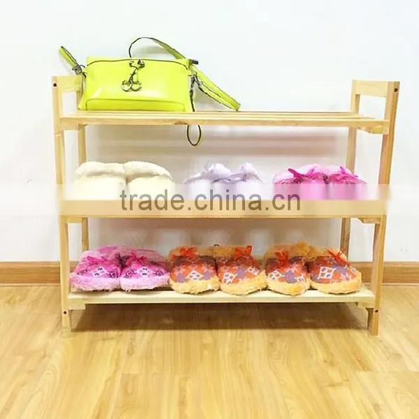 Long Wooden Shoe Retail Store Display Stand Rack Unit photo-2