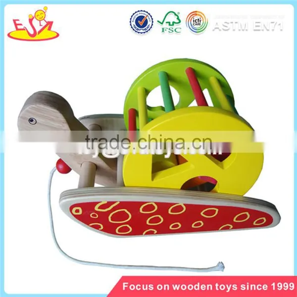 Wholesale Lovely Wooden Pull Duck Car Toy Best Selling Baby Pull Wooden Duck Car Toy W05B056 photo-2