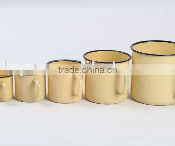 6/7/8/9/10/12cm GREEN Carbon Steel Metal Enamel Mug Plain photo-3