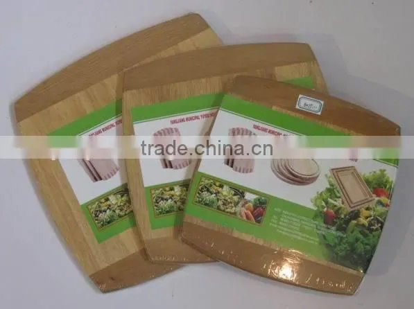 Rubber Wood Cutting Board With 2-tone photo-2