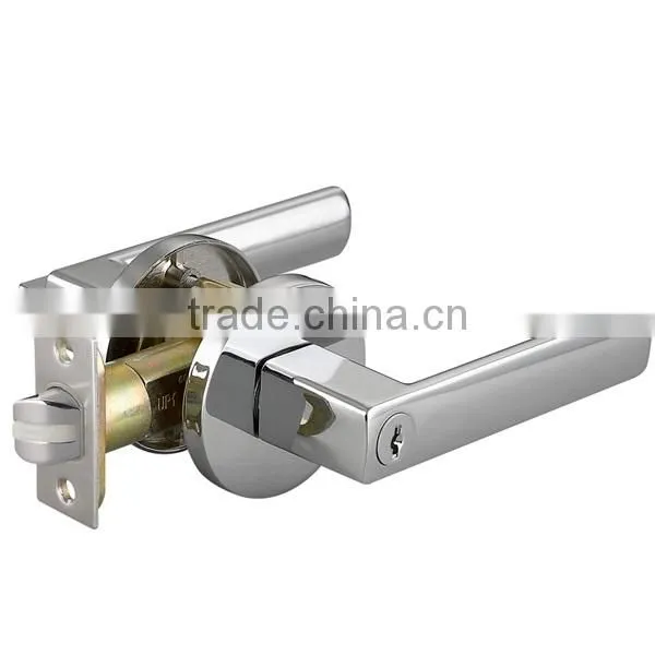 Round Stainless Steel Square Lever Handle Door Lock for Hotel and Home photo-4