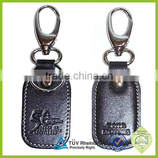 Pu Leather Keyring Debossed Logo Keychain photo-6