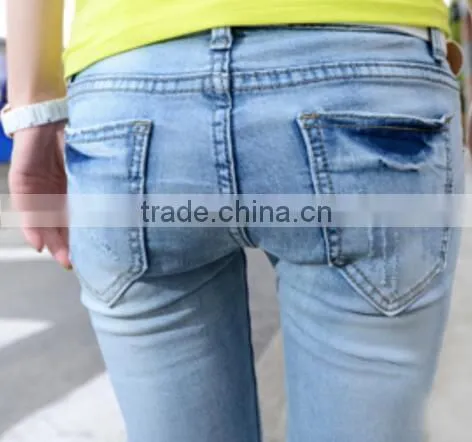 Fashion Knitted Tall Women's Fancy Denim Jeans Ladies Sex Jeans Women's Fashion photo-4