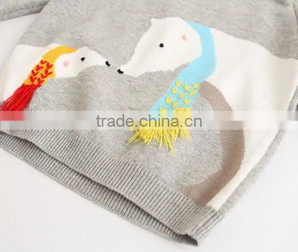 New Design Baby Girl Knit Sweater Cute White Bear Unisex Kid Pullover Sweatshirt photo-4