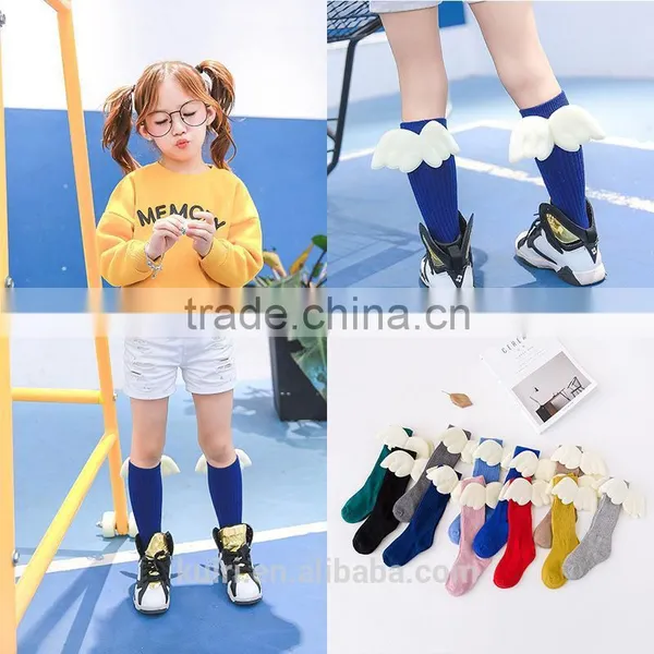 1-10Y Children Creative High Socks Manual Sewing Wings Socks Kids Boys Girls Socks Leg Warmers Children Clothing Accessory photo-2