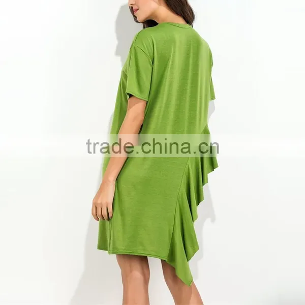 2017 New Fashion One-piece Loose Asymmetrical Dress photo-4