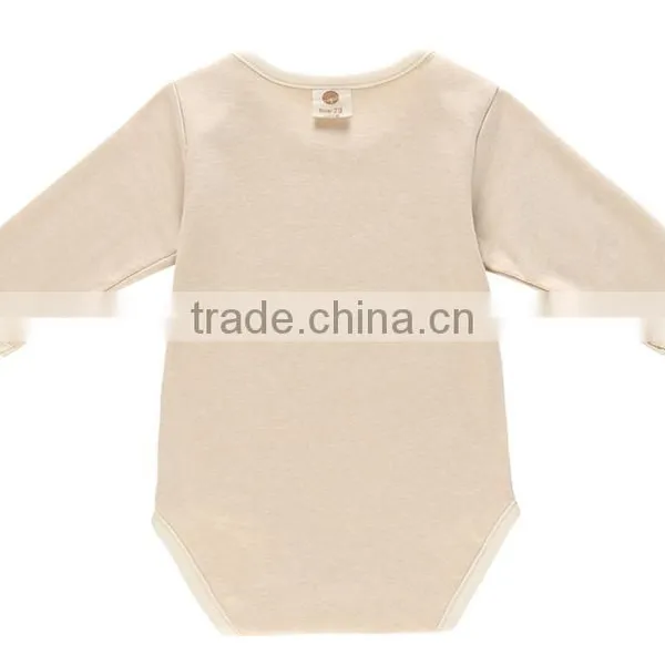 Wholesale 100% Organic Cotton Baby Romper Solid Strip Pattern Baby Newborn Bodysuit photo-4