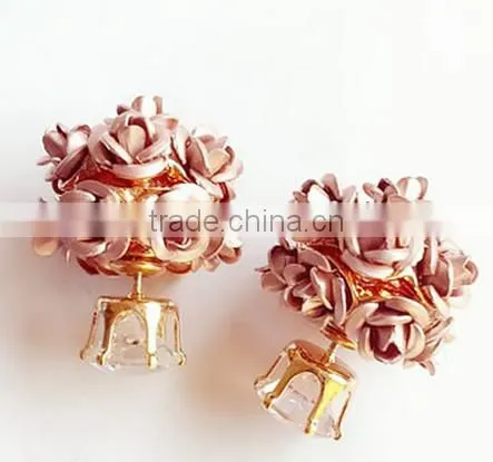 Ball-flower Fashion Diamond Stone Jewelry Stud Earrings photo-6