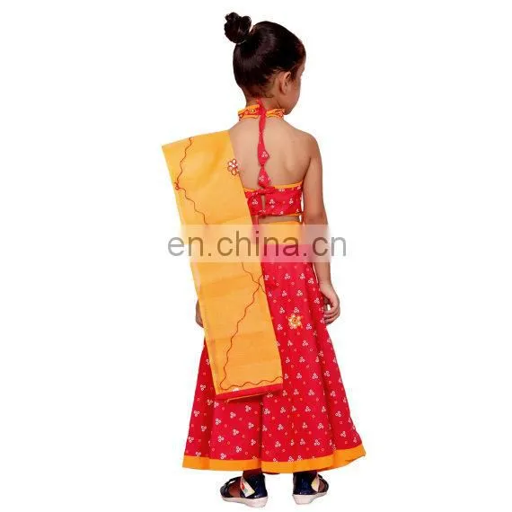 Indian Kids Handmade Mirror Lehenga Choli Chaniya Choli For Girls Ethnic Dress, Traditional Dress Girl Dresses Duppta Set Ghagra photo-4