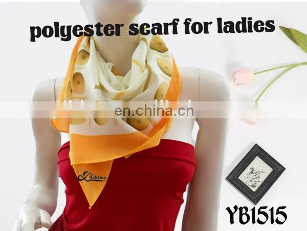 2016 Top Hot Sale Fashion Digital Print Polyester Turkish Chiffon Yarn Square Scarf Made in Factory Hot Sale Women Scarf