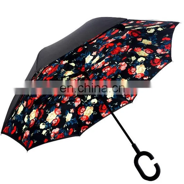 Top Quality Customized Rain Fashion C Handle Inverted Umbrella photo-3