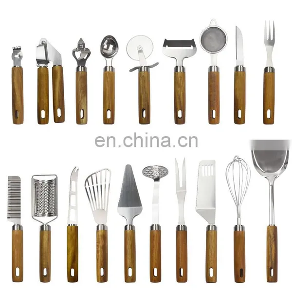 19 PCS Kitchen Accessories With Acacia Wood Handle Kitchen Gadget Set photo-2
