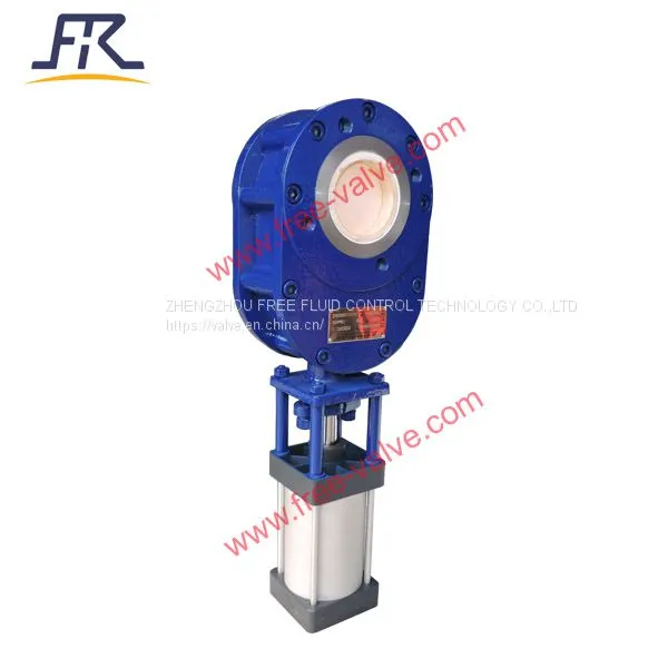 DN100 Pneumatic Resistant Ceramic Lined Double Disc Gate Valve For Dry Ash photo-4