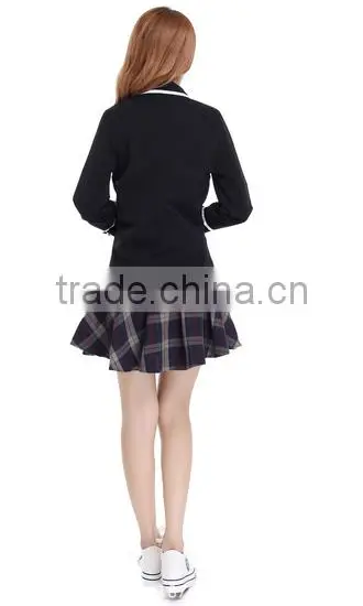 Made in China Black Suit Jacket Plus Mini Skirt School Uniform for Girl photo-3