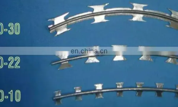 Barbed Razor Wire for Security BTO-22 Galvanized Razor Barbed Wire Concertina Wire Coil for Military photo-4