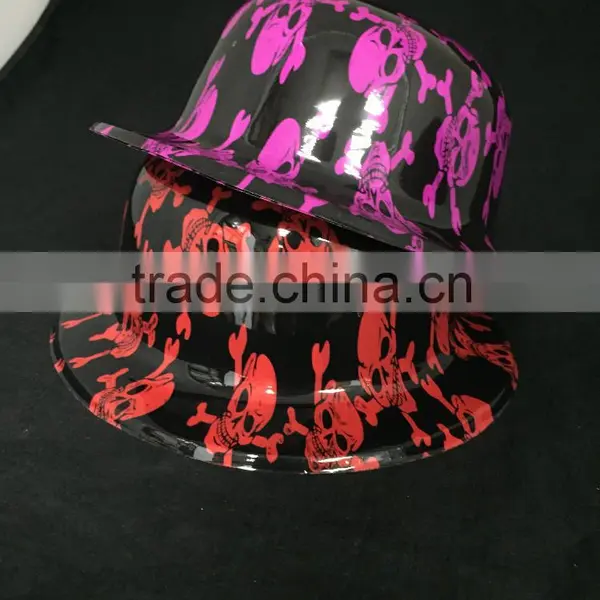 Plastic Fedora Hats Custom Made With Halloween Logo Print, Custom Logo Printing Plastic Hat