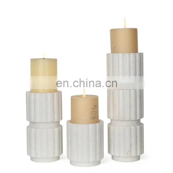 White Gear Glass Gear Candle Holder Marble Empty Crystal Candle Jars