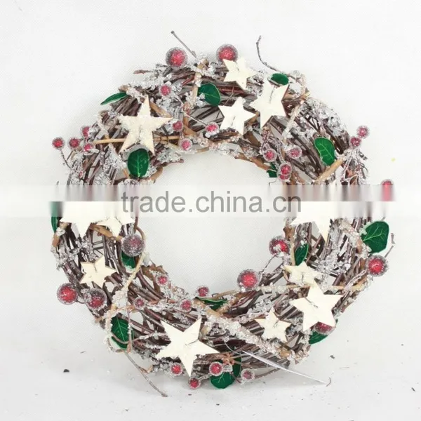 2015 Decorative Natural Wooden Wreath for Christmas