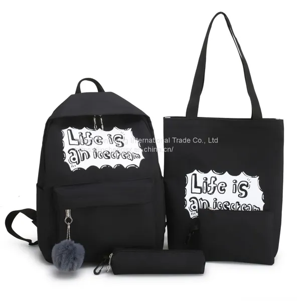 Women Letters Print Girls USB Charge Backpack Cheap Luggage & Bags photo-4