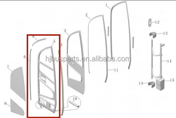 Best Sell Folding Door Parts ZK6129H Service Door Assy 6101-02691 Front Passenger Door for Bus photo-2