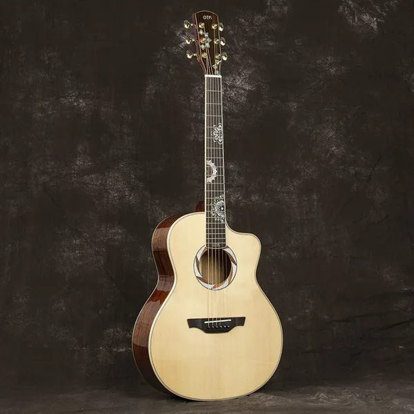 Otis High Quality Guitar Manufacturer All Solid Guitar 36Inch Glossy Spurce Top photo-2