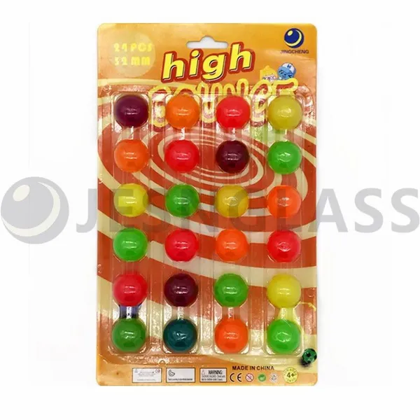 Hot Sale 24pcs 32MM High Bouncy Ball Children's Toy Rubber Balls Blister Card Package photo-3
