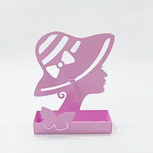 Vintage Lady Silhouette Metal Planter, Woman With Sun Hat Iron Flower Pot for Desktop Home Decor