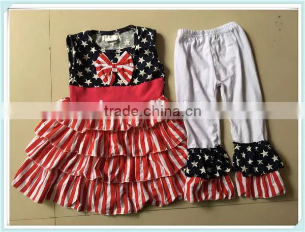 Girls Boutique Summer Clothing Sets Girls July 4th Outfits Pettiskirt and Capris Outfits Kids Clothes photo-3