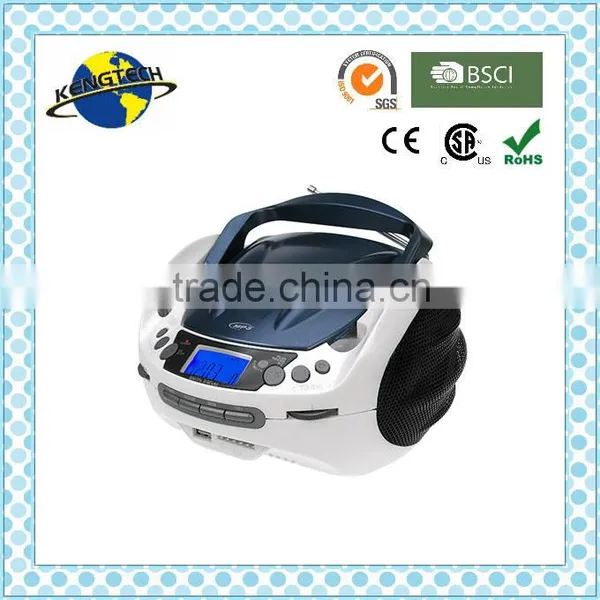 Hot Sale Stylish Sliver and Blue Avant-grade Portable CD Boombox USB Boombox Radio Boombox Handheld Boombox photo-6