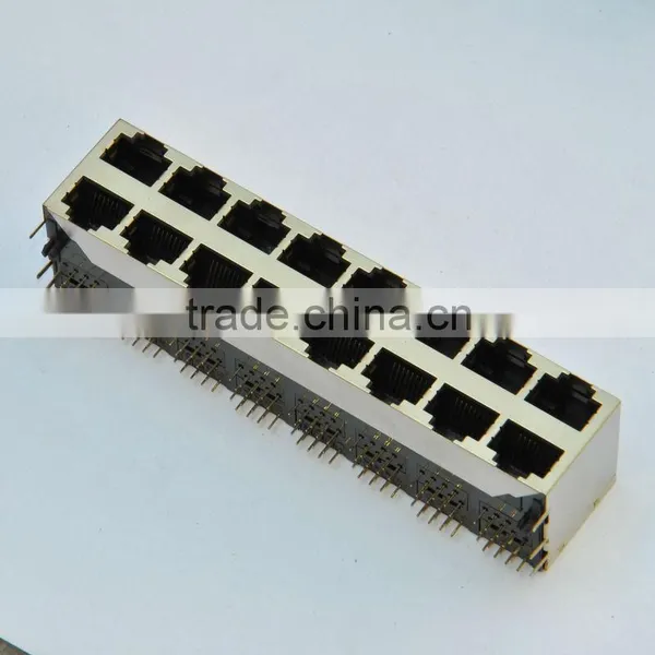 Double Row 2*8 Port Cat5 RJ45 Network Connector