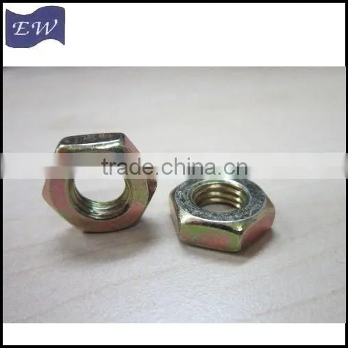 Hex Thin Nuts Steel M10X1,yellow Zinc Plate photo-5