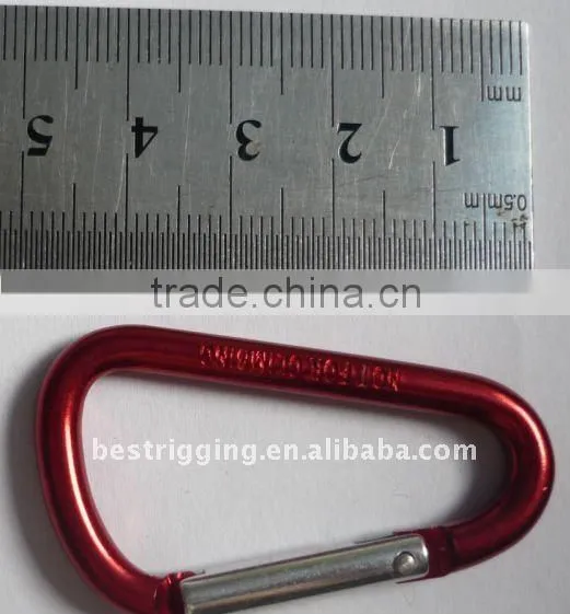 China Manufacturer Yellow Aluminum ,D Type Aluminum Climbing Carbiner,Wire Gate Climbing Carbiner, Mini Spring Snap Hook photo-6