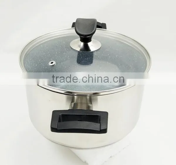 Straight Shape Stainless Steel Hot Pot Casserole Nonstick Marble Coating Inside and Induction Bottom photo-2