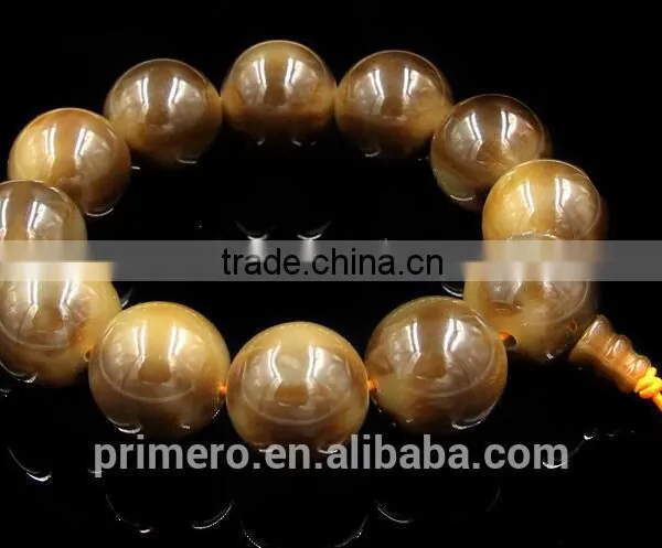 Imitate Authentic Natural Ox Horn Bracelets Strand Bracelet Bead Size 20MM High Quality photo-6