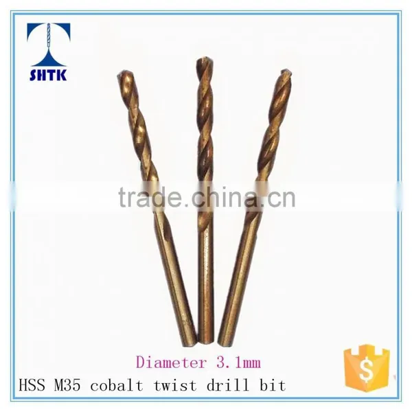 Factory Direct Supply, M35 Cobalt, Drill Bit, Twist Drill Bit Dia 3.1mm