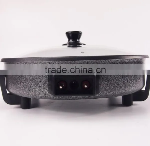 Black Non-Stick Skillet Electric Frying Pan Temperature Control With Glass Lid photo-3