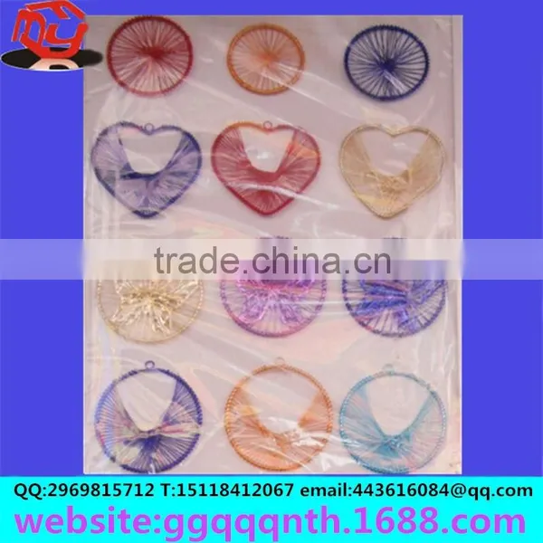 Christmas Handmade Beaded Knitting Heart Shaped Prismatic Butterfly Hanging Ornament Earrings photo-6