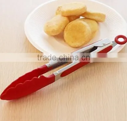 Food Grade Red Silicone Function of Food Tongs Kitchen Tongs photo-2