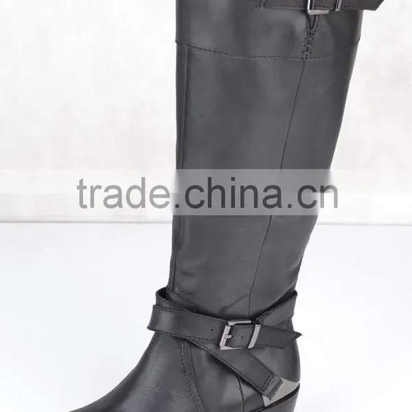 Comfortable Low Heel Women Boots, Over Knee Welt Boots With Fashion Ornament