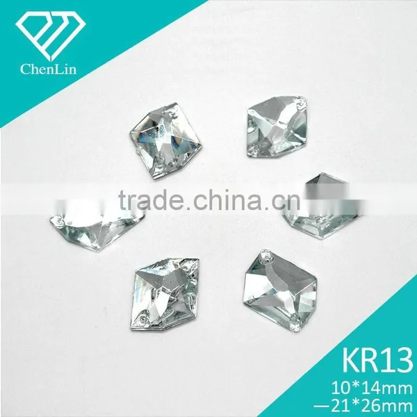 KR13 Galaxy 10*14 18*22 Flat Back Sew on Acrylic Rhinestones for Fashion Decoration, Craft Making, Garment Bags Accessories