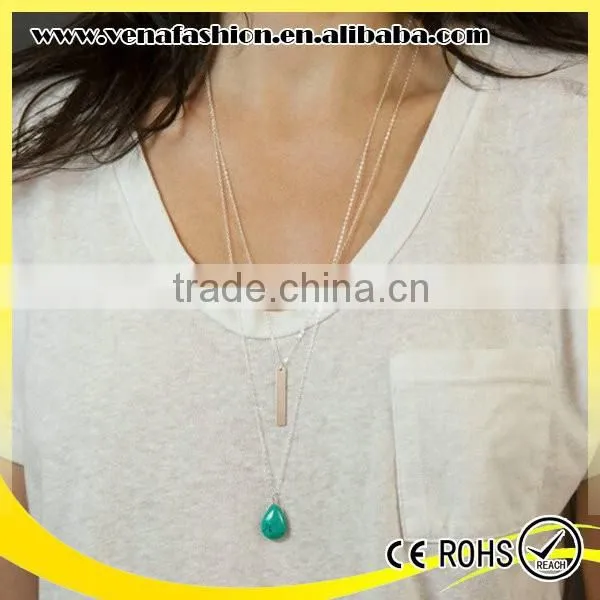 Double Fancy Latest Long Chain Layered Necklace photo-6