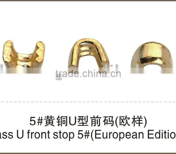 BRASS NO.5 U-SHAPED TOP STOP EUROPEAN STYLE Zipper Garment Accessories