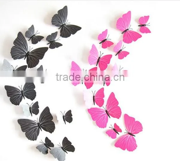 12Pcs 3D Butterfly Sticker Art Design Decal Wall Home Decor Room Decoration photo-6