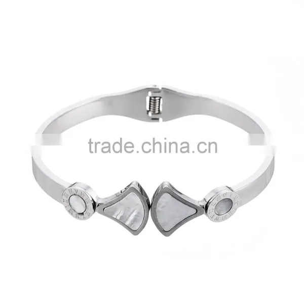 Wholesale Stainless Steel Round Roman Bumerals Bangles Jewelry Party Gift photo-6