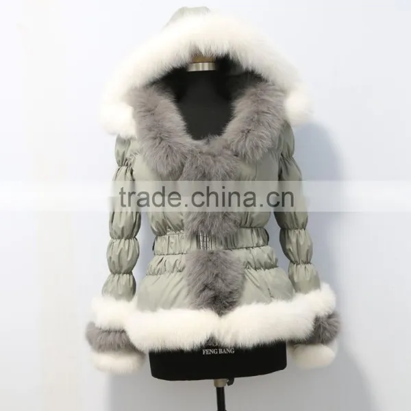 Belin Fashion Down Jacket With Fox Fur Trim /down Garment With Fur Hood photo-5