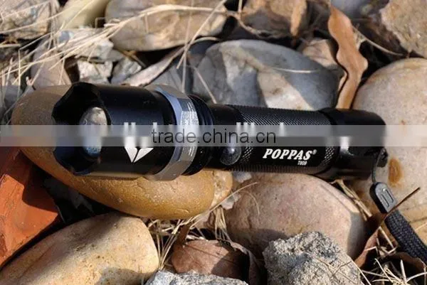 Promotion POPPAS T809 3W XPE Zoomable Bright Rechargeable Aluminium 18650 Battery Led Torch Flashlight photo-5
