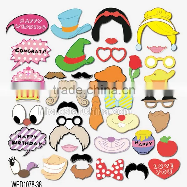 24pcs Christmas Party Hat Masks Photo Booth Props Mustache On A Stick photo-6