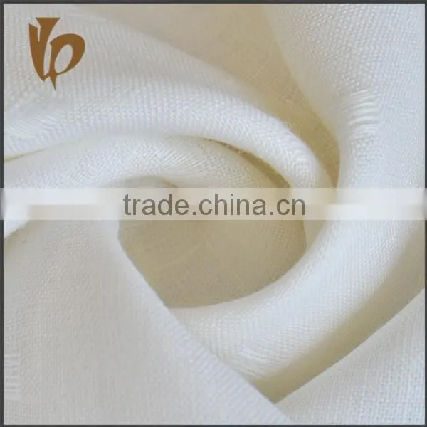 Dobby Woven Bleached Plain Linen Fabric photo-3