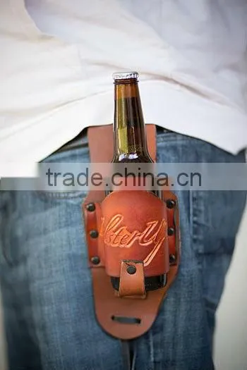 Beverage Beer Bottle Can Leather Holster